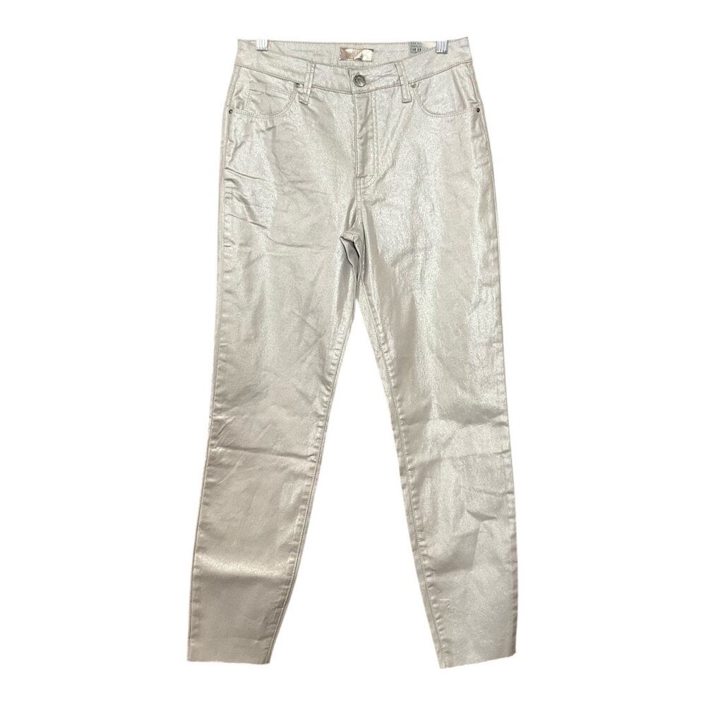 Kut from the Kloth Pants High Rise Charlize Cigarette Leg Silver NWT 4